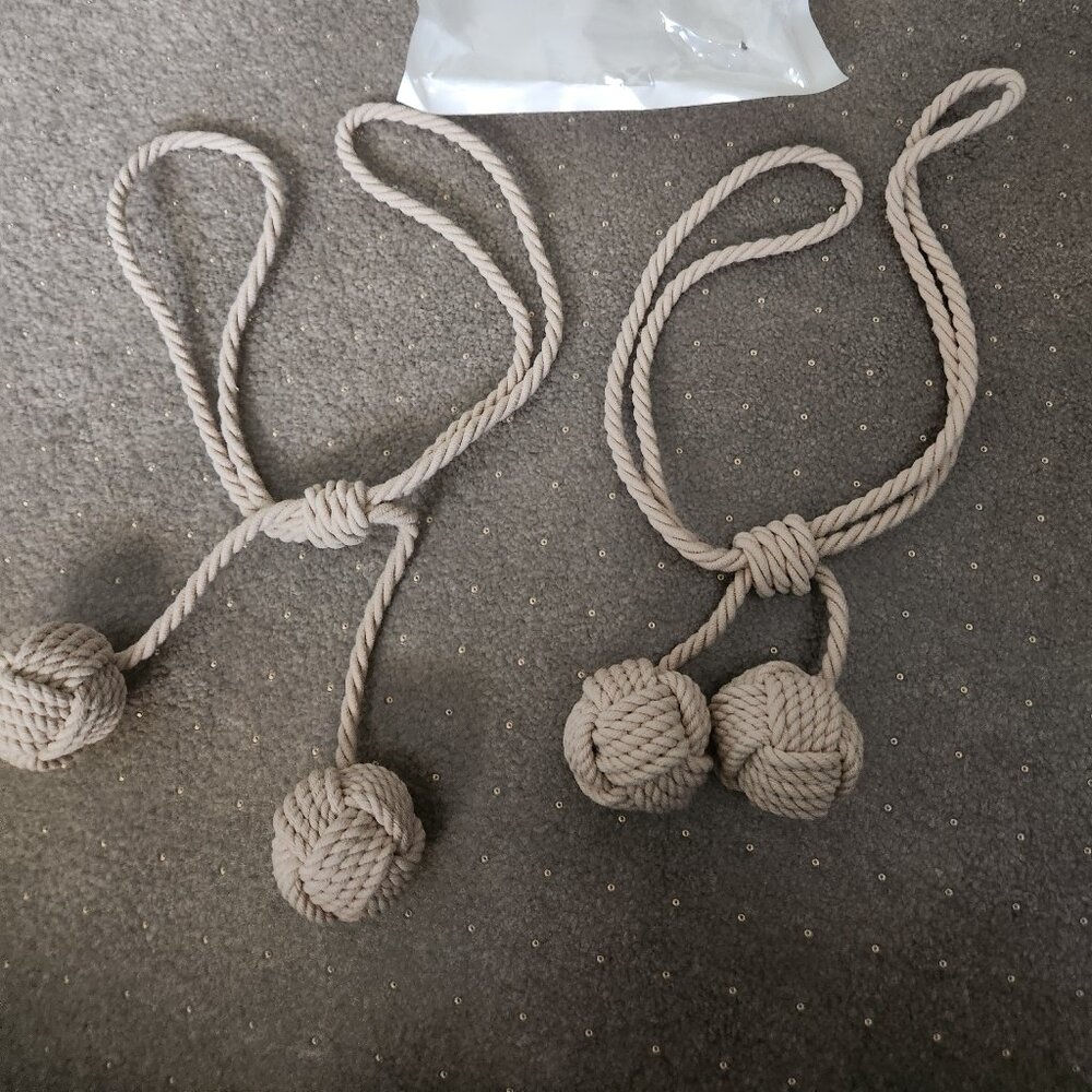 HIASTRA Curtain Tiebacks Rope Tan  2pcs